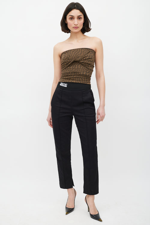 Fendi Brown Monogram Twisted Tube Top