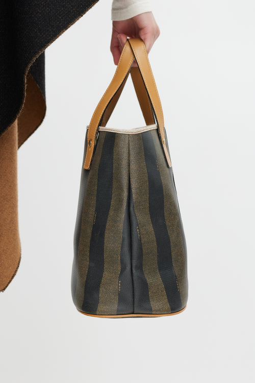 Fendi Brown Pequin Striped Tote