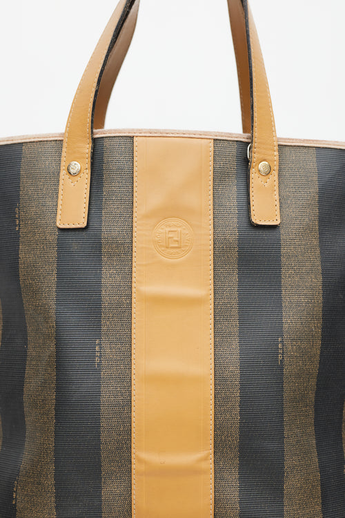 Fendi Brown Pequin Striped Tote