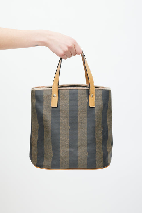 Fendi Brown Pequin Striped Tote