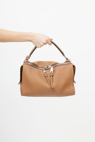 Fendi Brown Selleria Lei Boston Leather Bag