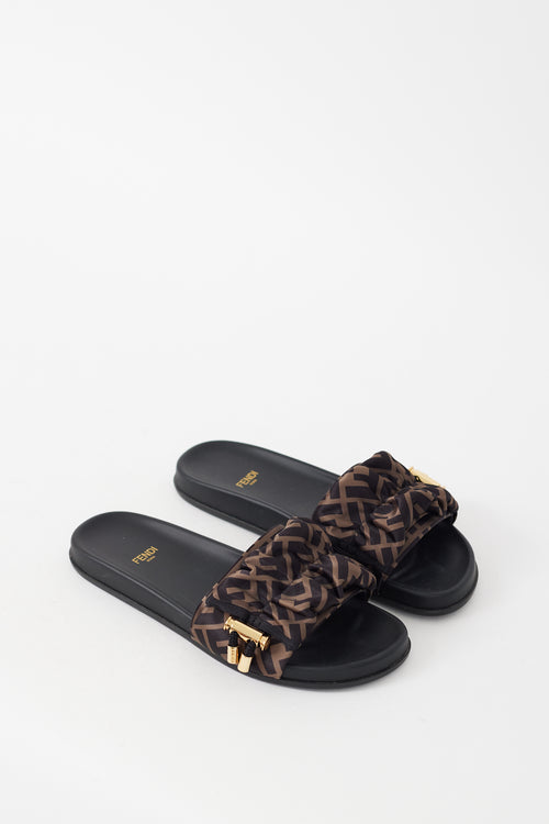 Fendi Brown 
Black FF Toggle Slide