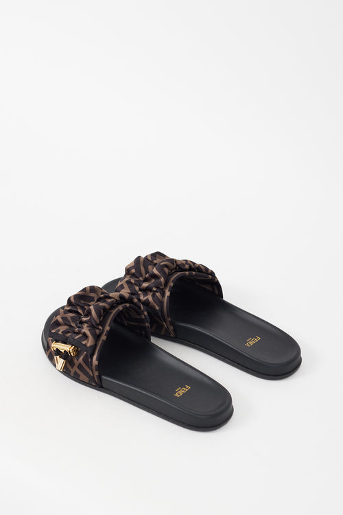 Fendi Brown 
Black FF Toggle Slide