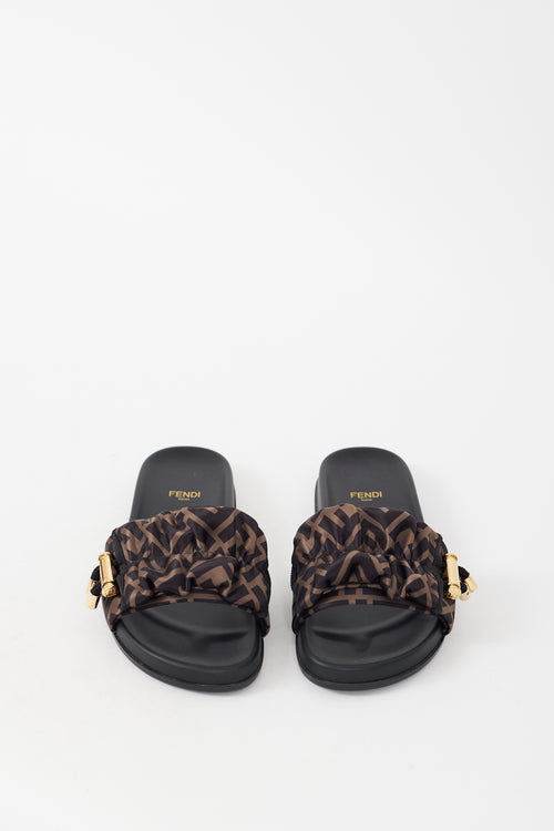 Fendi Brown 
Black FF Toggle Slide