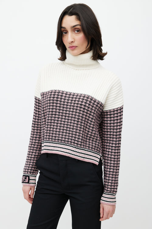 Fendi Cream 
Multicolour Wool Knit Sweater