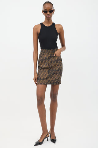 Fendi FF Monogram Jacquard Skirt