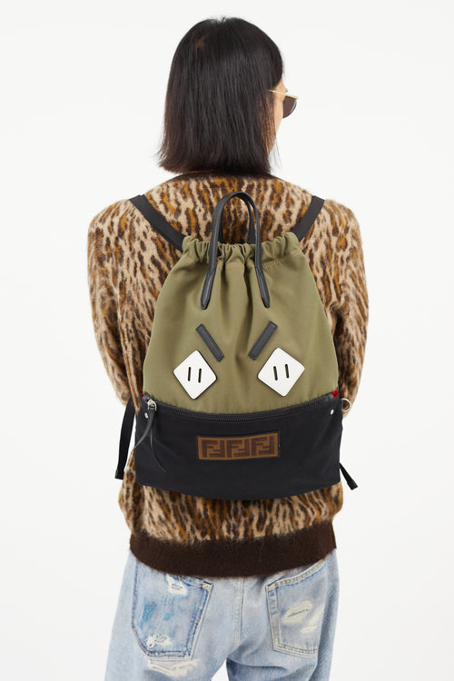 Fendi Green 
Multicolour Angry Eyes Backpack