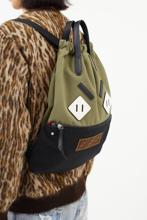 Fendi Green 
Multicolour Angry Eyes Backpack