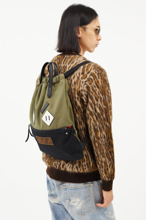 Fendi Green 
Multicolour Angry Eyes Backpack