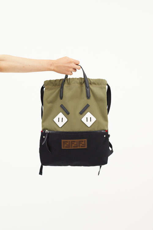 Fendi Green 
Multicolour Angry Eyes Backpack