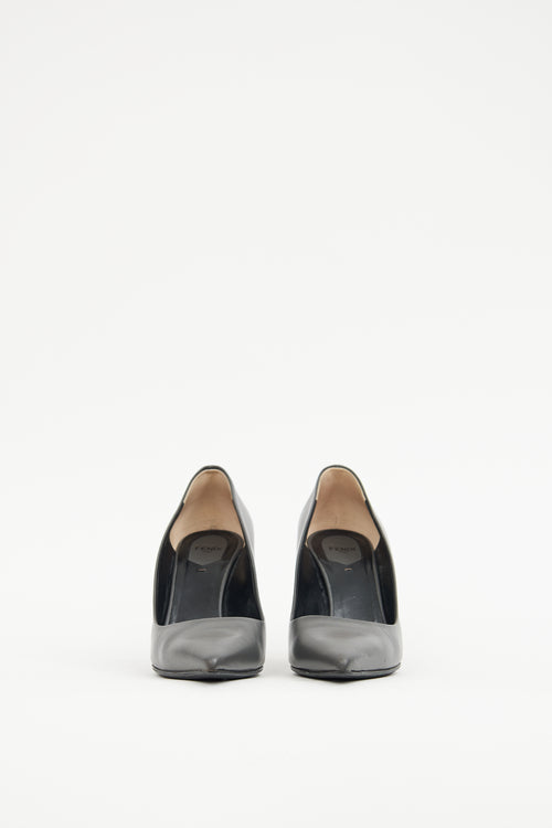 Fendi Fendi Grey Leather Heel