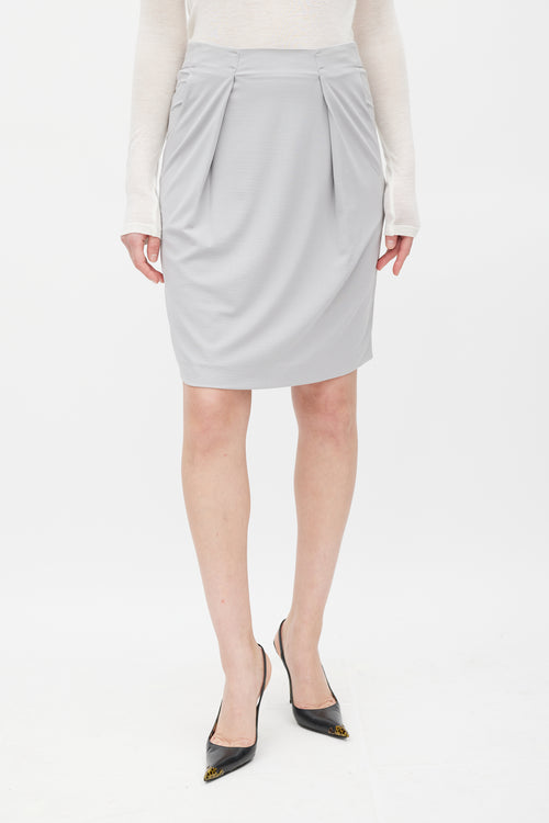 Fendi Grey Pleated Mini Skirt