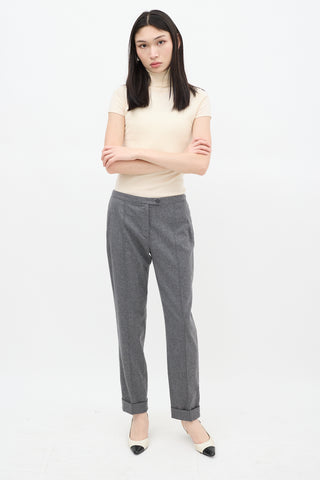 Fendi Grey Wool Tapered Trouser