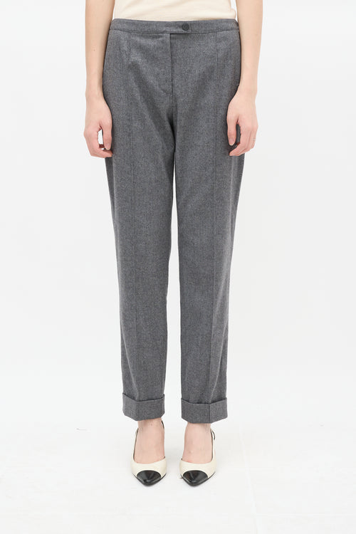 Fendi Grey Wool Tapered Trouser