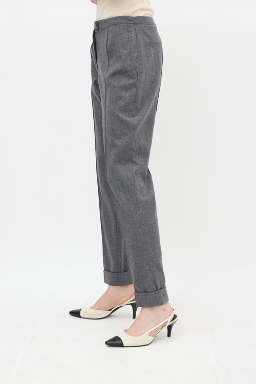 Fendi Grey Wool Tapered Trouser