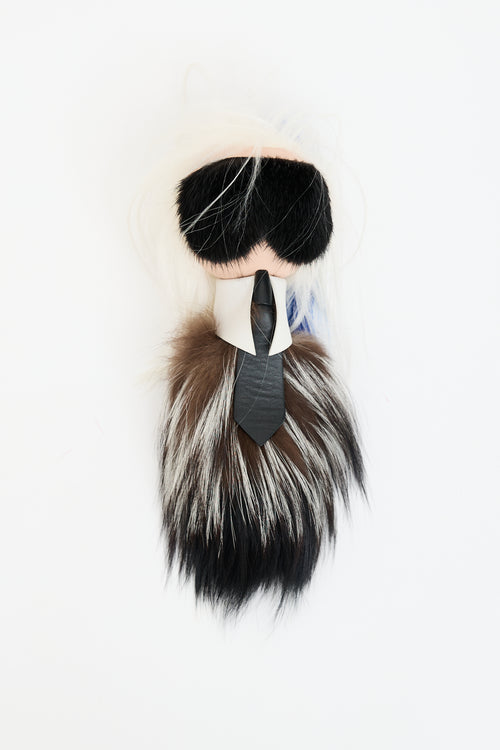 Fendi Multicolour Fur Karlito Charm