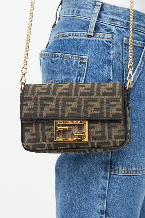 Fendi Brown Zucca Mini Baguette Bag