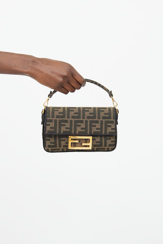 Fendi Brown Zucca Mini Baguette Bag