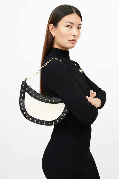 Fendi White 
Multicolour Studded Leather Bag