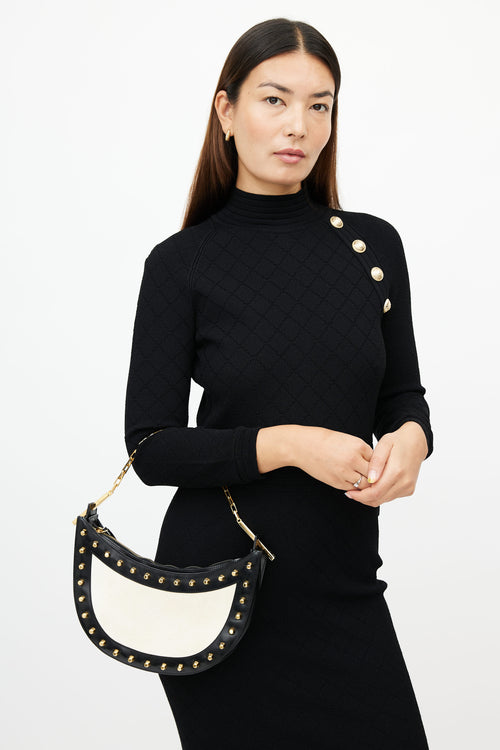 Fendi White 
Multicolour Studded Leather Bag