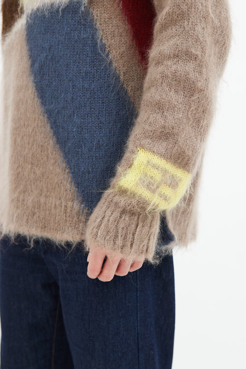 Multi Wool Intarsia Knit Sweater