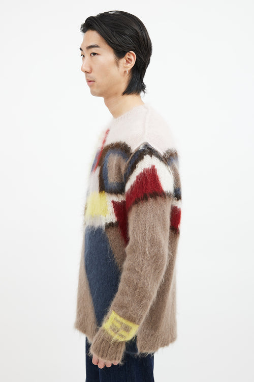 Multi Wool Intarsia Knit Sweater