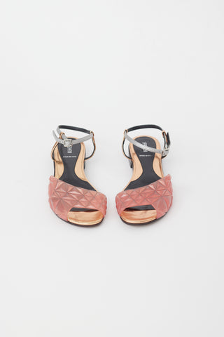 Fendi Multicolour Geometric Rubber 
Leather Sandal