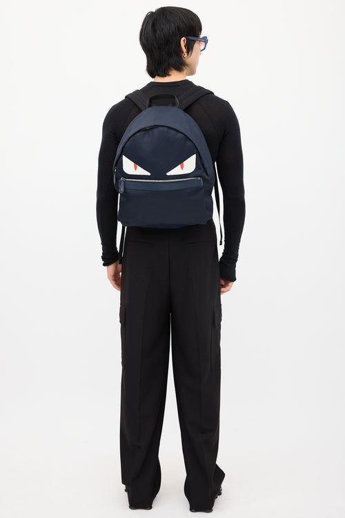 Fendi Navy Nylon Monster Backpack