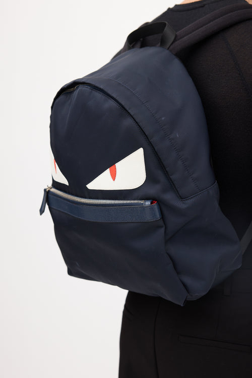 Fendi Navy Nylon Monster Backpack