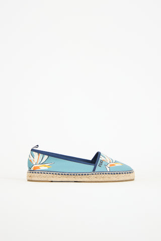 Fendi Nylon Printed Espadrille Flat