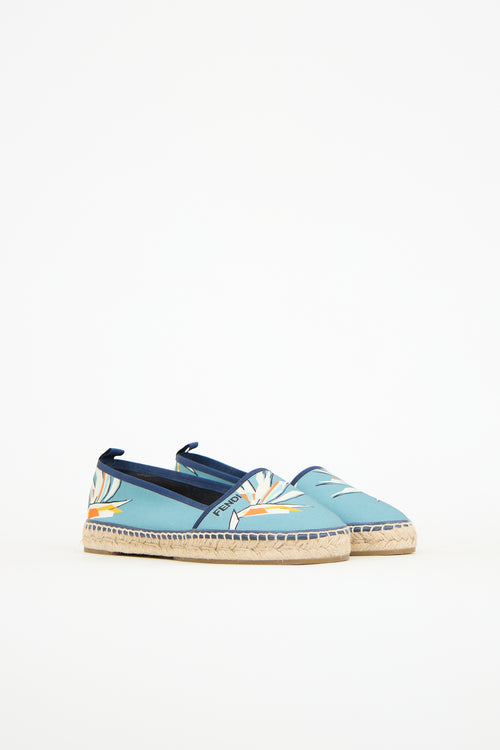 Fendi Nylon Printed Espadrille Flat