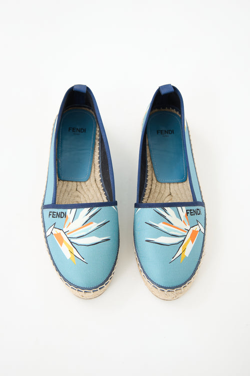 Fendi Nylon Printed Espadrille Flat