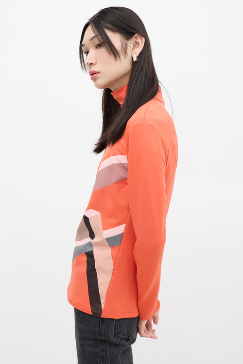 Fendi Orange 
Multicolour Striped Turtleneck