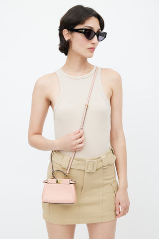 Fendi Pink Micro Peek A Boo Crossbody Bag