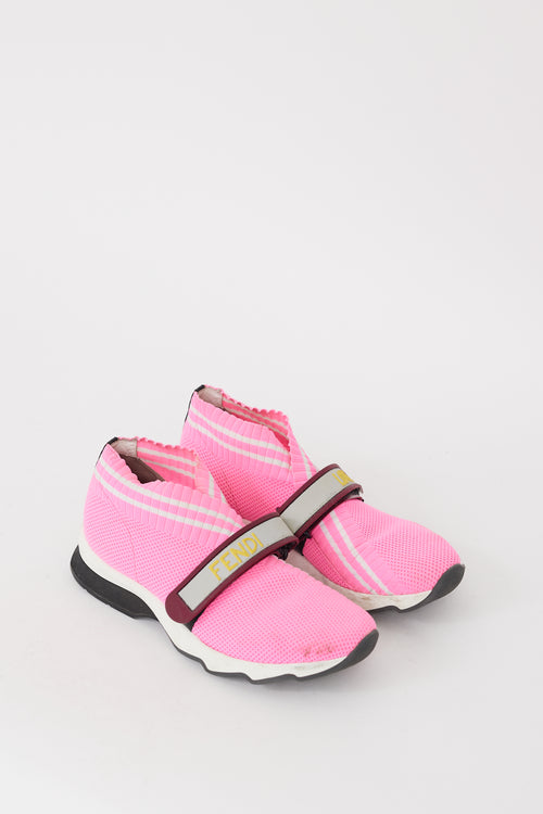 Fendi Pink 
Multicolour Mesh Rockoko Sneaker