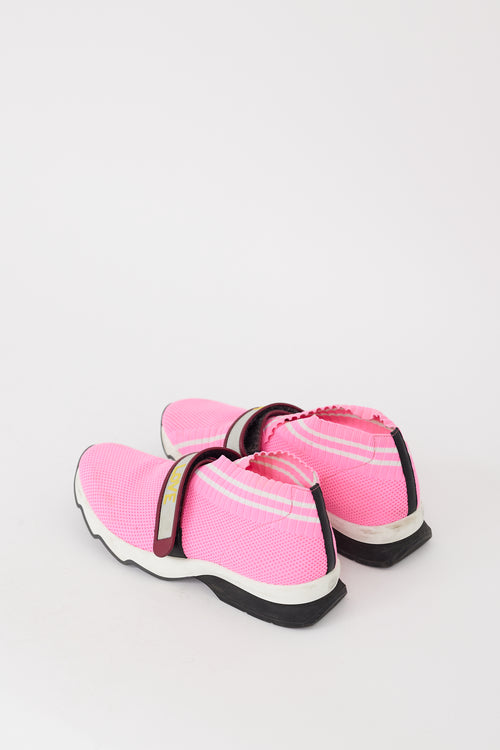 Fendi Pink 
Multicolour Mesh Rockoko Sneaker