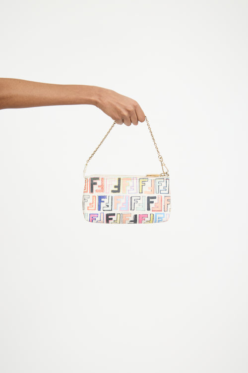 Fendi White 
Multicolour Zucchino Monogram Bag