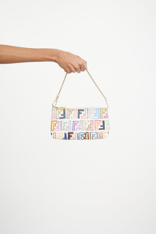 Fendi White 
Multicolour Zucchino Monogram Bag