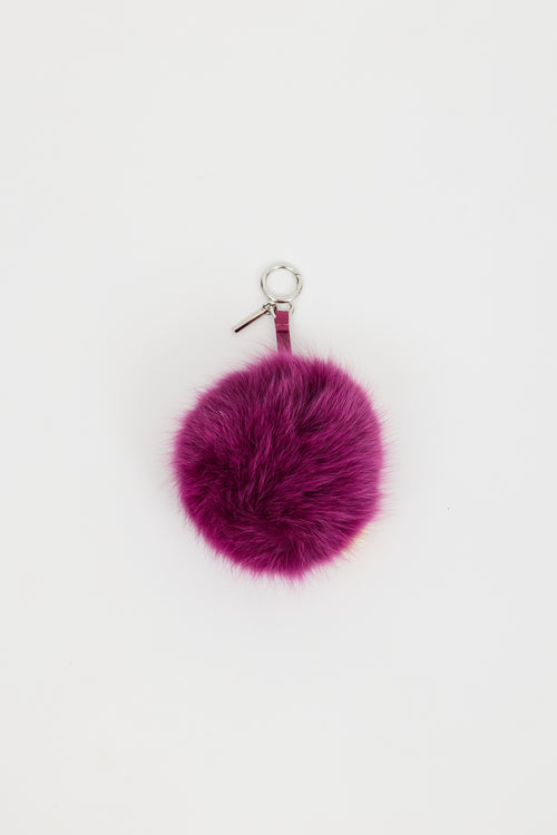 Fendi Purple 
Yellow Fur Alphabet Key Charm