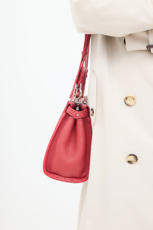 Fendi Red Leather Peekaboo Bag