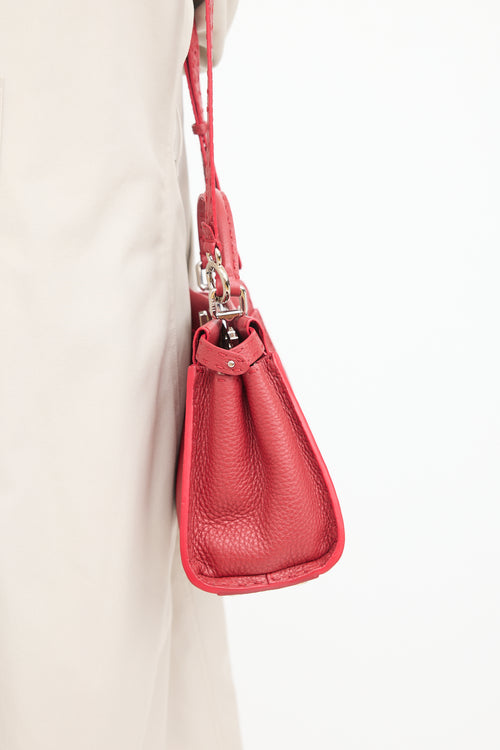 Fendi Red Leather Peekaboo Bag