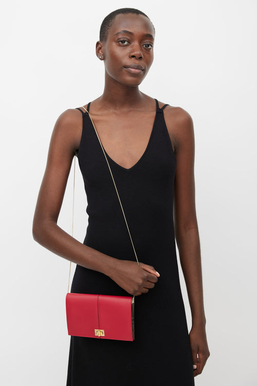 Fendi Red 
Zucca Peekaboo Crossbody Bag