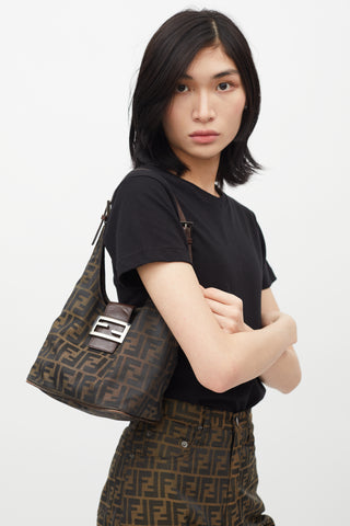 Fendi Vintage Brown Small Zucca Monogram Bag