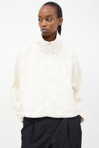 Fendi White 
Multi Reversible Logo Windbreaker Jacket