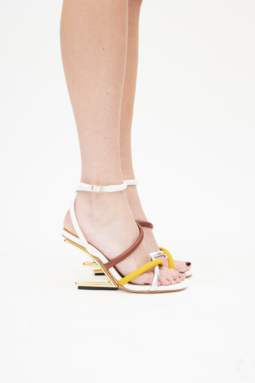 Fendi White 
Multicolour First Strappy Sandal