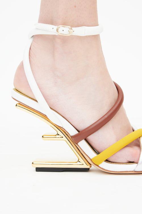 Fendi White 
Multicolour First Strappy Sandal