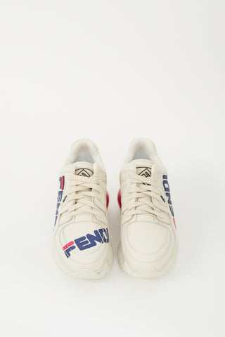 Fendi White 
Multicolour Mania Platform Sneaker