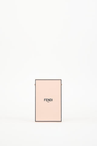 Fendi Pink Leather Vertical Logo Box Bag