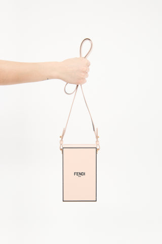 Fendi Pink Leather Vertical Logo Box Bag