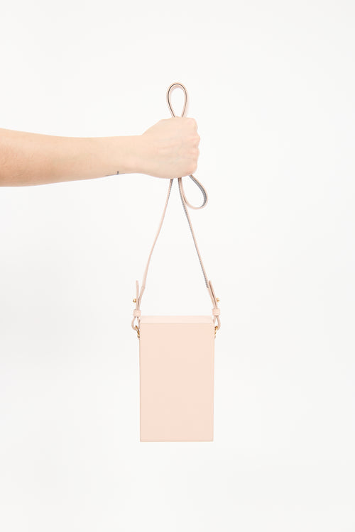 Fendi Pink Leather Vertical Logo Box Bag